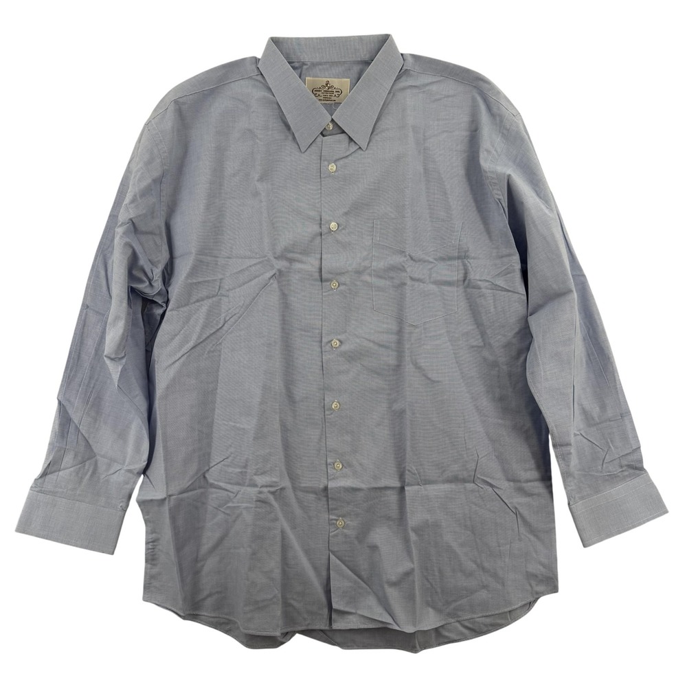 Andy Mohan Dress Shirt Mens 3XL Blue Long Sleeve‎ Button Down Point Collar VTG